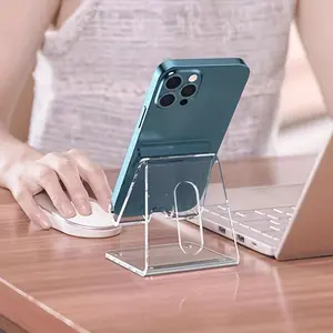 Acrylic Transparent Mobile Phone Stand Office Desktop Creative Ornament - Multi functional Flat Non slip Support Stand Phone Holders Multipurpose Phone Holder