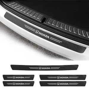 1/4/5/8/9pcs Carbon Fiber Car Door Sill Protector Stickers For Honda Civic Accord Fit City Vezel CRV HRV Odyssey Jazz Prelude Insight