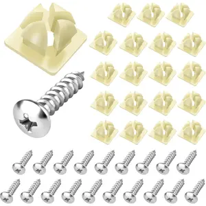 Set of 20 License Plate Mounting Kit Stainless License Plate Screws Nylon Screw Inserts Self Tapping Bolts for Securing Front and Rear License Plates on Cars Trucks and Frames