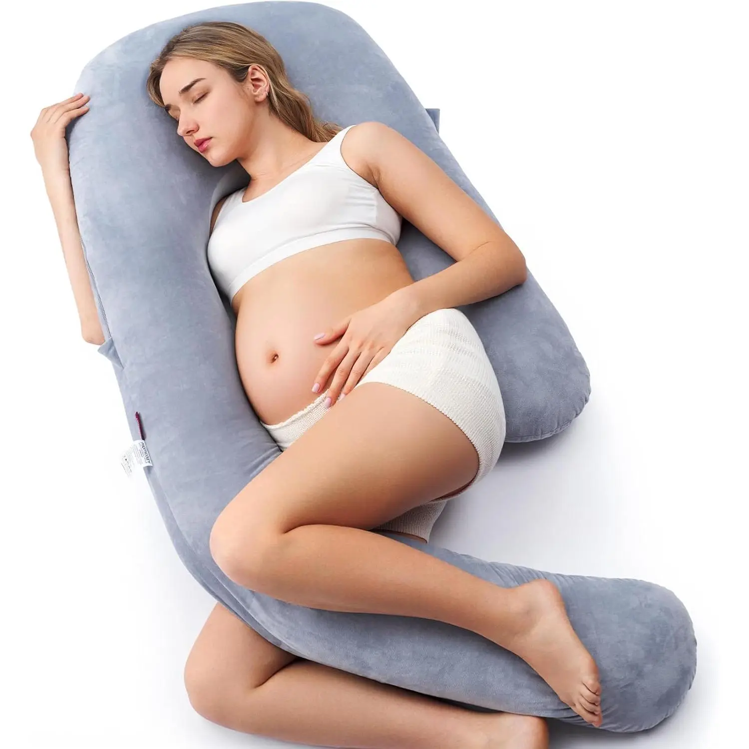 Pregnancy Pillow for Sleeping, Maternity Pillow with Adjustable Leg Pillow, Removable Cover - Support for Back, Hip, Belly, Legs for Pregnant Women, 50-72 Inch Full Body Pillow
