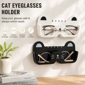 Wall-Mounted Eyeglass Organizer Box, Space Saving Organizer, Ideal for Bedside, Bathroom, Living Room, and Cabinet Use, Includes Shelf