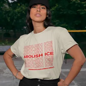 Abolish ICE Grocery Bag Style Tshirt, Immigrants Make America Great, Fuck ICE, Defund ICE, Protect Immigration Shirt, Anti Fascism Tee