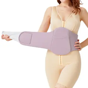 360 Lipo Foam Board for Post Surgery - No Roll Down Abdominal Compression Wrap, Breathable & Soft Foam Boards for Tummy Tuck & Lipo Recovery, Adjustable Support Belt (Fits 27-43 Inches)
