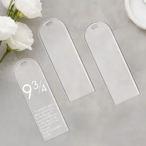 10pcs Clear Acrylic Bookmarks - Blank Plastic Craft Bookmarkers with Hanging Holes for DIY Projects, Book Accessories, Holiday Decorations (2.05inch X 5.91inch, Semicircle Design), Holiday Gift Tags, Stylish Bookends