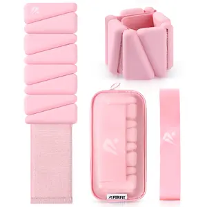 Wrist & Ankle Weights Set for Women & Men - 2LB Pair with Resistance Bands - Portable, Adjustable, Premium Silicone - Perfect for Yoga, Pilates, Strength Training