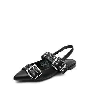 DREAM PAIRS Buckle Straps Slingback Flats