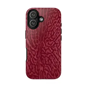 Wine red leopard print hard phone case, fashion protective cover hard 2-in-1 phone case, suitable for iPhone 17, 16, 15, 14, 13, 12, 11 X Mini Pro Max,