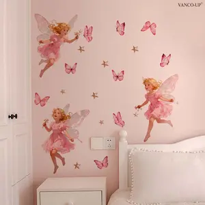 A (30*90cm) fairy butterfly 2D flat Decorative wall sticker, home decoration self-adhesive wall sticker, Wall Decal, M20407-KR