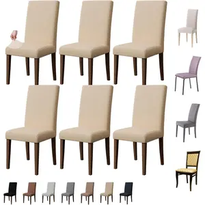 Stretch Chair Covers – Set of 6 Washable Slipcovers for Parson Dining Chairs| Universal Fit for Home, Wedding, Banquet & Hotel Use