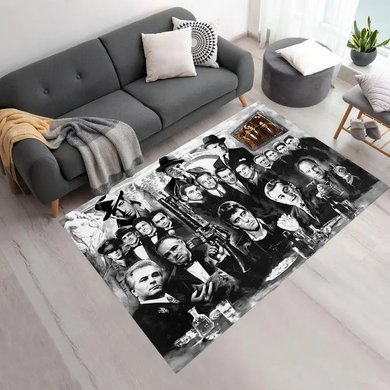 Scarface Rugs,Scarface Characters,Scarface Movie Rug,Themed Rug,Rugs for Living Room,Rugs for Bedroom,Aesthetic Rugs,Area Rugs,Custom Rugs