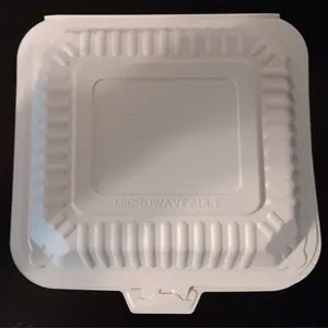Thickened PP Plastic 7.5 x 8 Clamshell 1 Compartment 150/Case Disposable Microwaveable Takeout Container