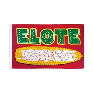 3x5ft Elote Polyester Flag Banner, Poly Material, Metal Components, Bold Print, Dye Sublimation, Reinforced Header Tape for Festive & Home Decor