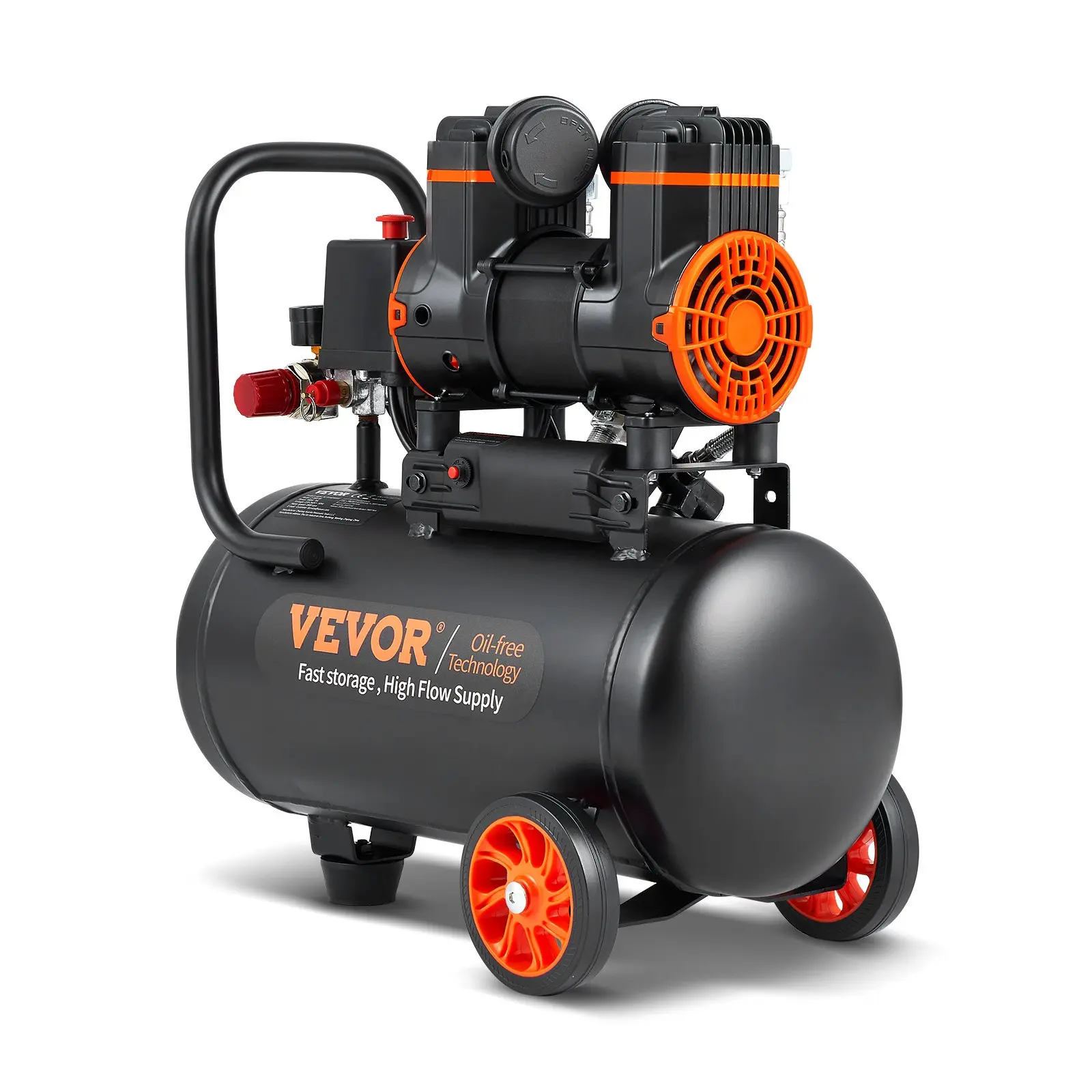 【DealsForYouDays】VEVOR 4.8 Gallon Air Compressor 1.2HP 2.2 CFM@90PSI Oil Free Air Compressor Tank & Max. 116PSI Pressure70 dB Ultra Quiet Compressor for Auto RepairTire InflationSpray PaintingWoodwork Nailing