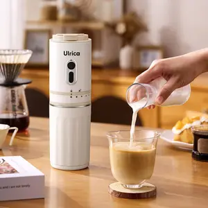 ULRICA Portable Electric Coffee Grinder – USB Rechargeable Conical Burr Grinder with 7 Grind Settings, 304 Stainless Steel Cup & Filter – Perfect for Travel, Camping & On-the-Go Brewing