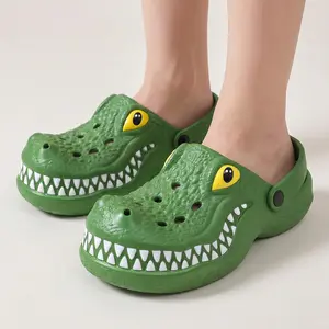 Funny 3D Crocodile Clogs for Men Women Lightweight EVA Garden Clogs Non Slip Breathable Foam Clogs with Arch Support Quick Dry Water Shoes Beach Pool Shower Slip On Slip Resistant Shoes Indoor Outdoor Slippers Casual Summer Shoes Footwear tiktokshopspring