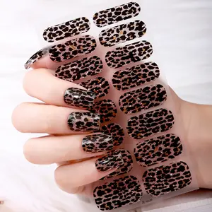 Shiny Full Coverage Nail Polish Strips, Leopard Print Self-Adhesive Nail Stickers, DIY Home Nail Art Kit for Women, Glitter Nail Art, Nail Accessories, Nail Art Supplies, Nail Art Products