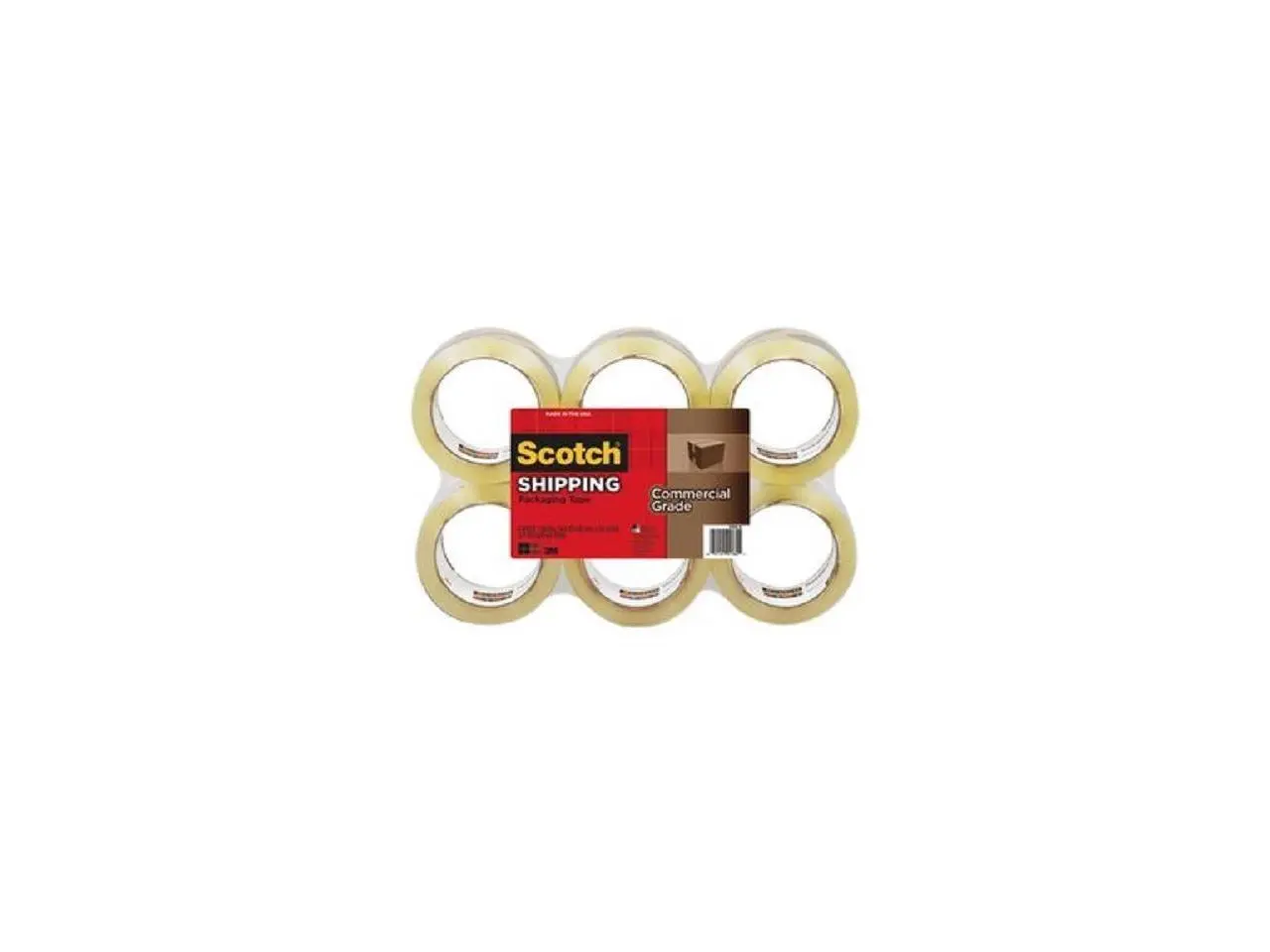 3M 91764 Scotch Commercial Grade Packaging Tape (Pack of 6)