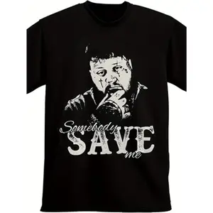 Jelly Rolls "Somebody Save Me" Graphic T-Shirt, 100% Cotton, Casual Crew Neck, Regular Fit, Knit Fabric, Slight Stretch, for All-Season Adult Tee Slogan Tees