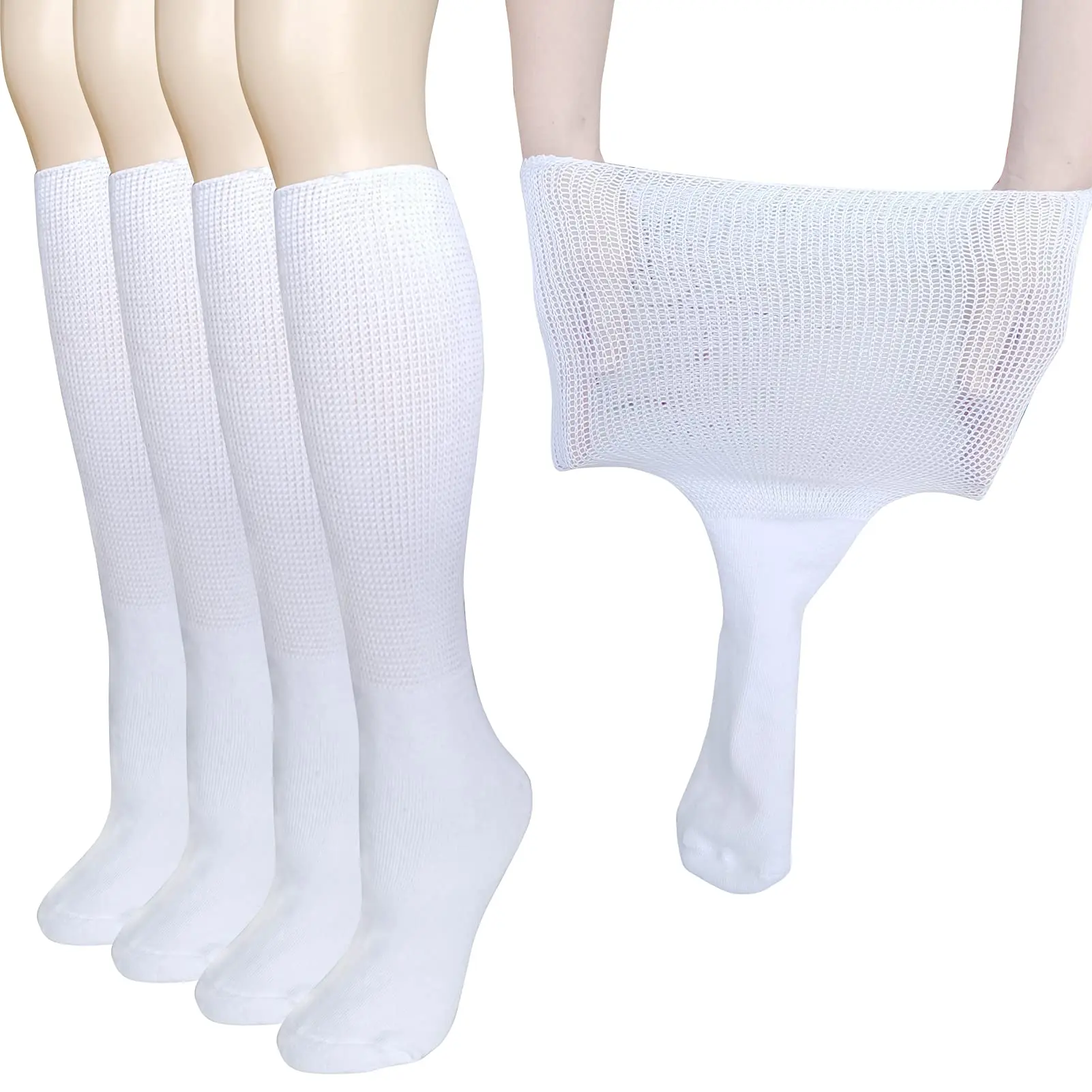 Extra Wide Socks For Swollen Feet Leg  Bariatric Cast Boot Sock Diabetic Non Binding Neuropathy Women Men 2 Pairs