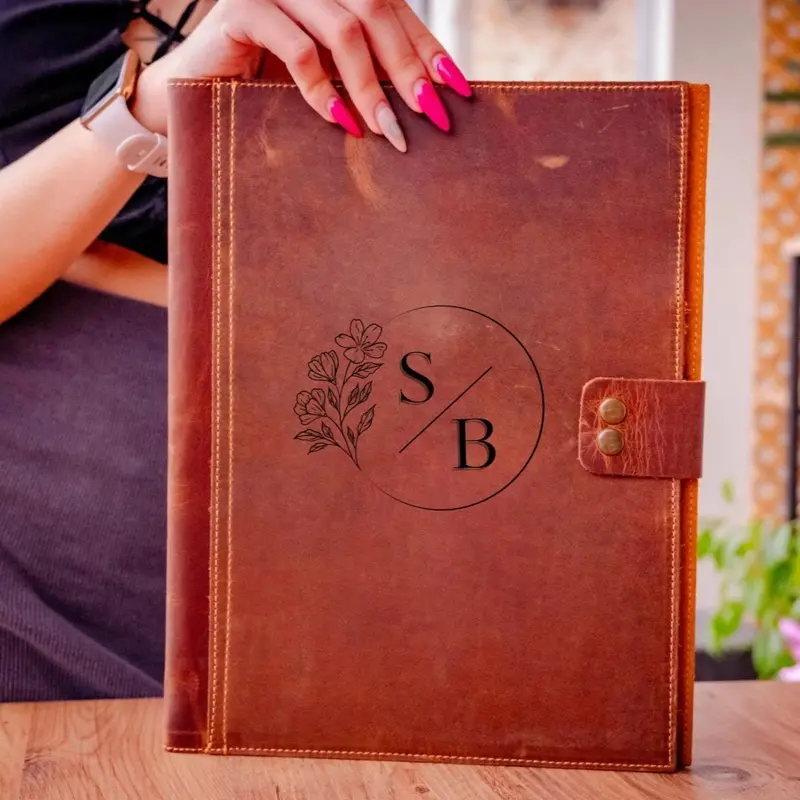 Personalized Leather Portfolio with Engraving Design Legal Leather Portfolio for Organizing and Storing Documents