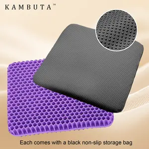 KAMBUTA Gel Seat Cushion: The Ultimate Office Essential & Car Hack for Back Pain.Double Layer Egg Gel Honeycomb Design, Breathable & Non-Slip, Valentine's Day/New Year Gift Ideas