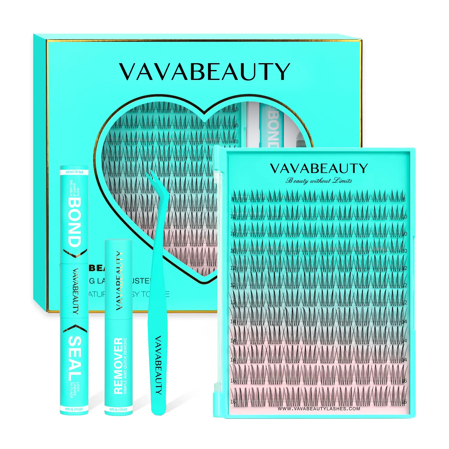 VAVABEAUTY Mascarer DIY Lashes Clusters With Invisible Band  | D Curl Wispy Lash Extension Kit |Waterproof Long-Lasting | Natural Daily | Festival Lash Extension