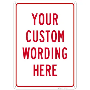 Custom Sign, Personalized Metal Signs for Office, Business, Workplace, office, Home, Airbnb, Delivery With Red Border Signs, 10x7 Inches Yellow, Rust Free .040 Aluminum, Made in USA
