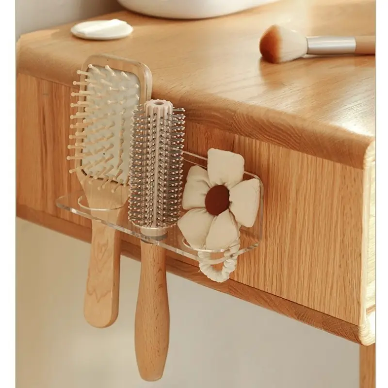 Wall Mounted Bathroom Storage Rack, Punch Free Bathroom Comb Holder, Multifunctional Bathroom Storage Organizer Rack for Home and Hotel-MM1