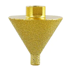 2" 50MM Threaded Diamond Chamfering Drill BitDrilling and Reaming Tapered Drill Bit for Tile Marble Quartz Stone Angle Grinder Bit 5/8-11