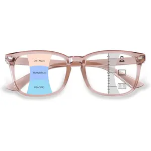 Progressive Multifocal Reading Glasses for Women Men, Anti Glare/Eyestrain Blue Light Blocking Computer Readers