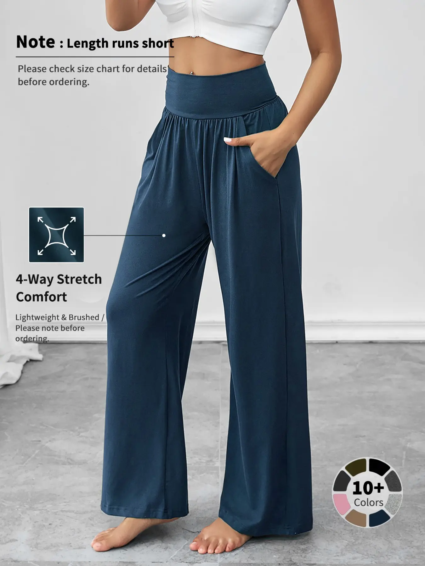 Women's Solid Wide Leg Pants, Casual Comfy Loose Trousers for Outdoor Sports, Ladies Bottoms for All Seasons, Minimalist
