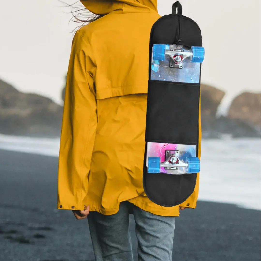Dual-Curved Skateboard Bag Storage Pouch, Thickened Short Board Backpack Cover, Universal Single Shoulder Bag, Durable & Versatile, Skateboard Deck