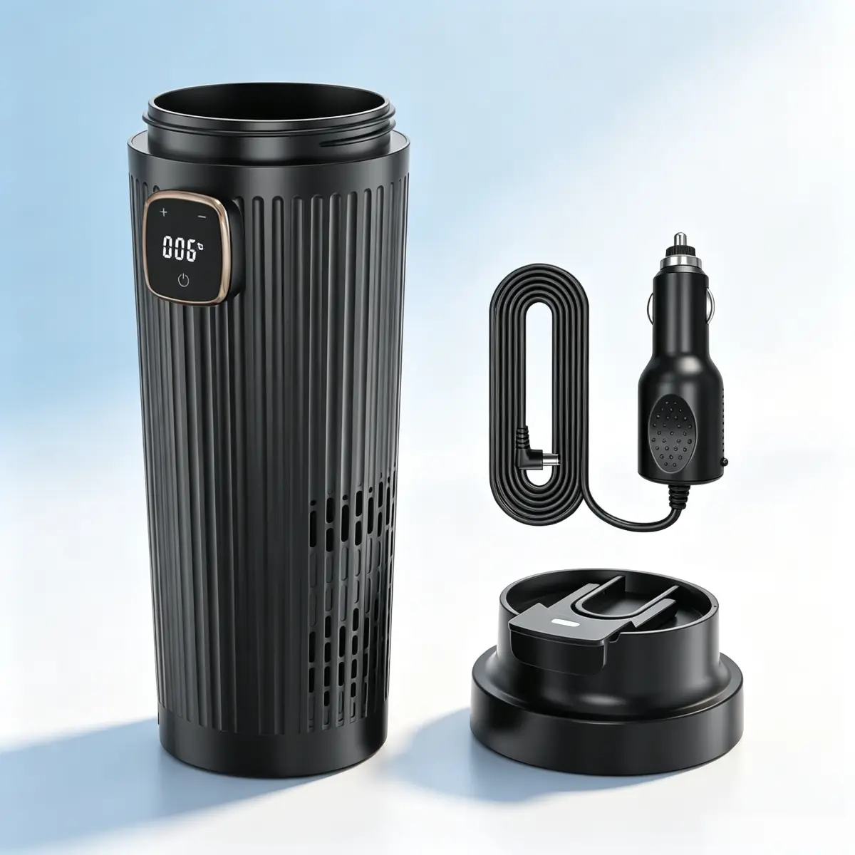 350ml 12V Intelligent Cooling Heating Constant Temperature Touch Screen Vacuum Flask, 42°F-176°F Adjustable, Fast Temperature Control, for Car Office Use, Flasks