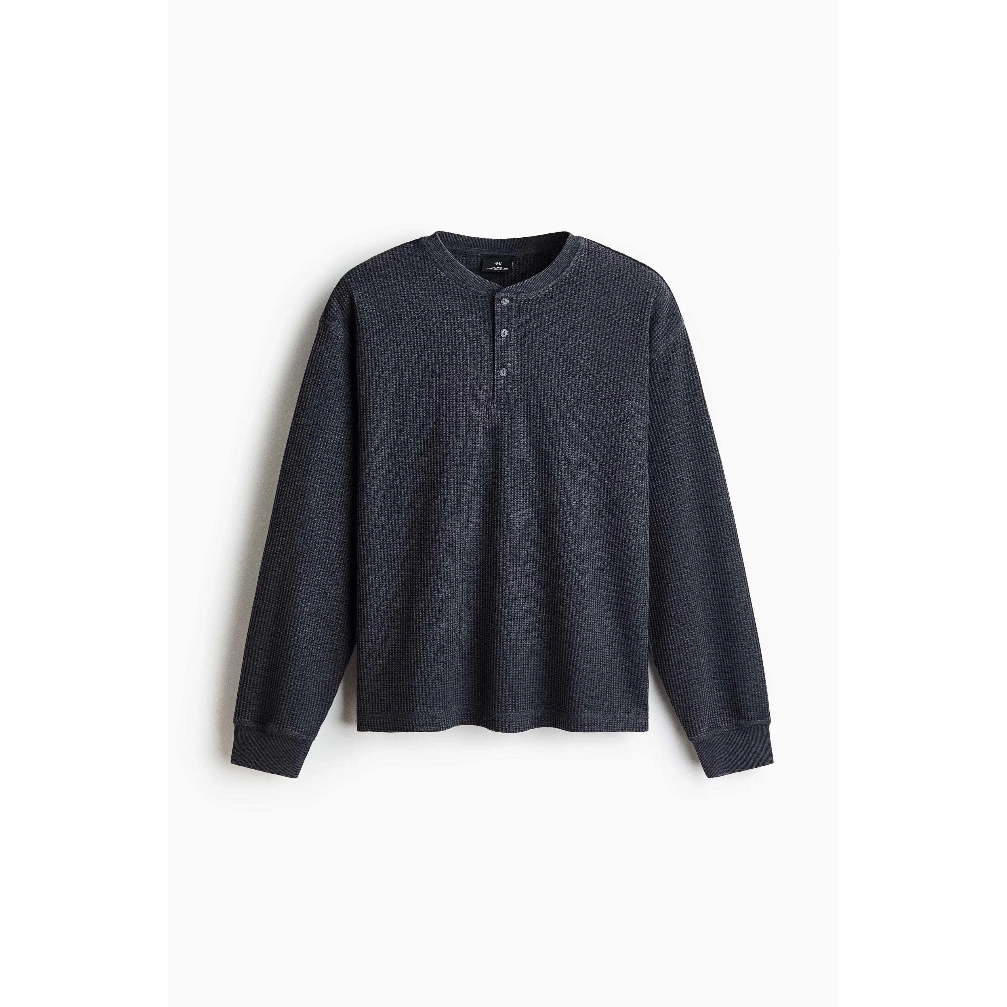H&M Regular Fit Waffled henley top