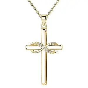 Gold Color Love Religious Necklace Jewelry For Fashion And Faith Lovers