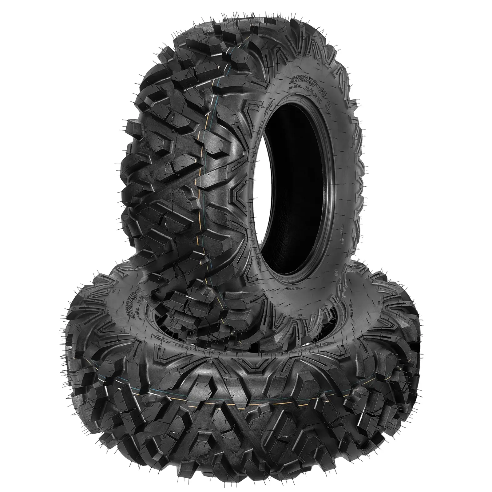 Superior Grip ATV UTV Tires (Set of 2) - 6-Ply Heavy-Duty Tubeless All-Terrain, Aggressive Biting Edges, Easy Installation, Fits AT26x11-12/AT29x9-14, Ideal for Quad Sand Off-Road Vehicles, Dirt