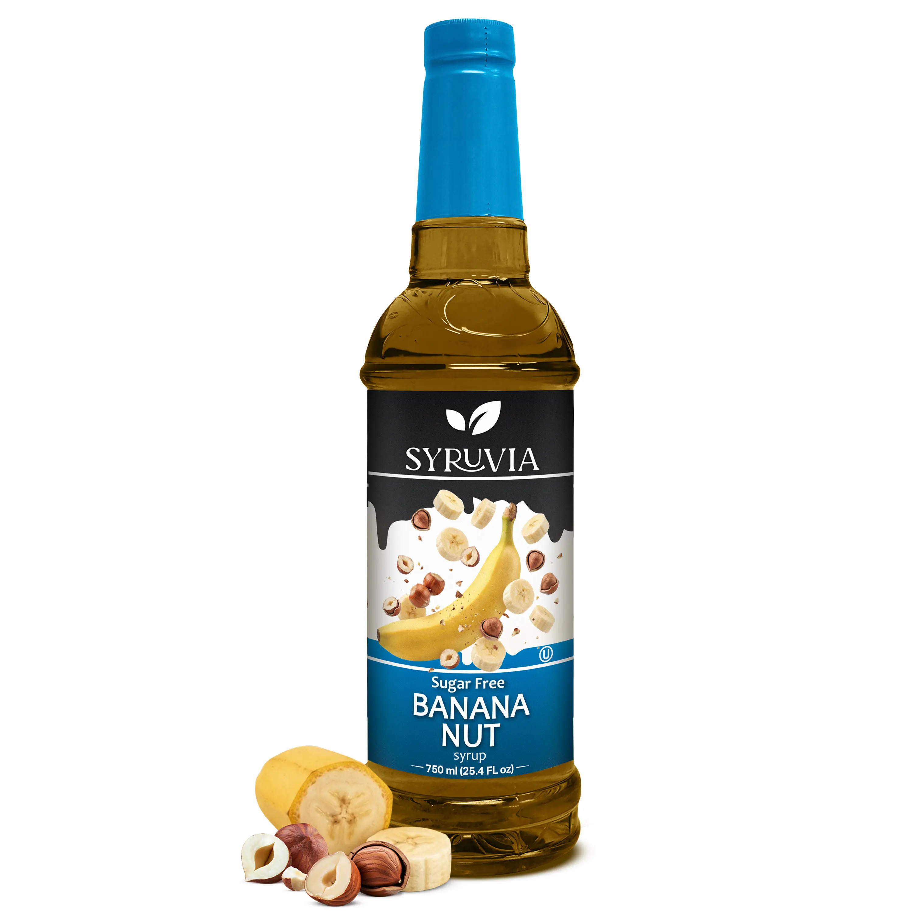 Syruvia Sugar Free Banana Nut Flavored Syrup - Beverage Enhancer for Drinks,Desserts - 0 Calorie Lifestyle Healthier Choice,25.4 fl oz
