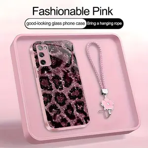 Suitable for [Galaxy S20 Fe] high-end women's phone case，a beautiful four-leaf clover lanyard is included🥰,simple yet sophisticated leopard print design, affordable price, available in multiple colors YM99