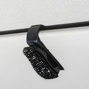 Car Sun Visor Glasses Holder, Rhinestone Decor Car Sun Visor Sunglasses Holder, Universal Car Interior Accessories for Women & Men