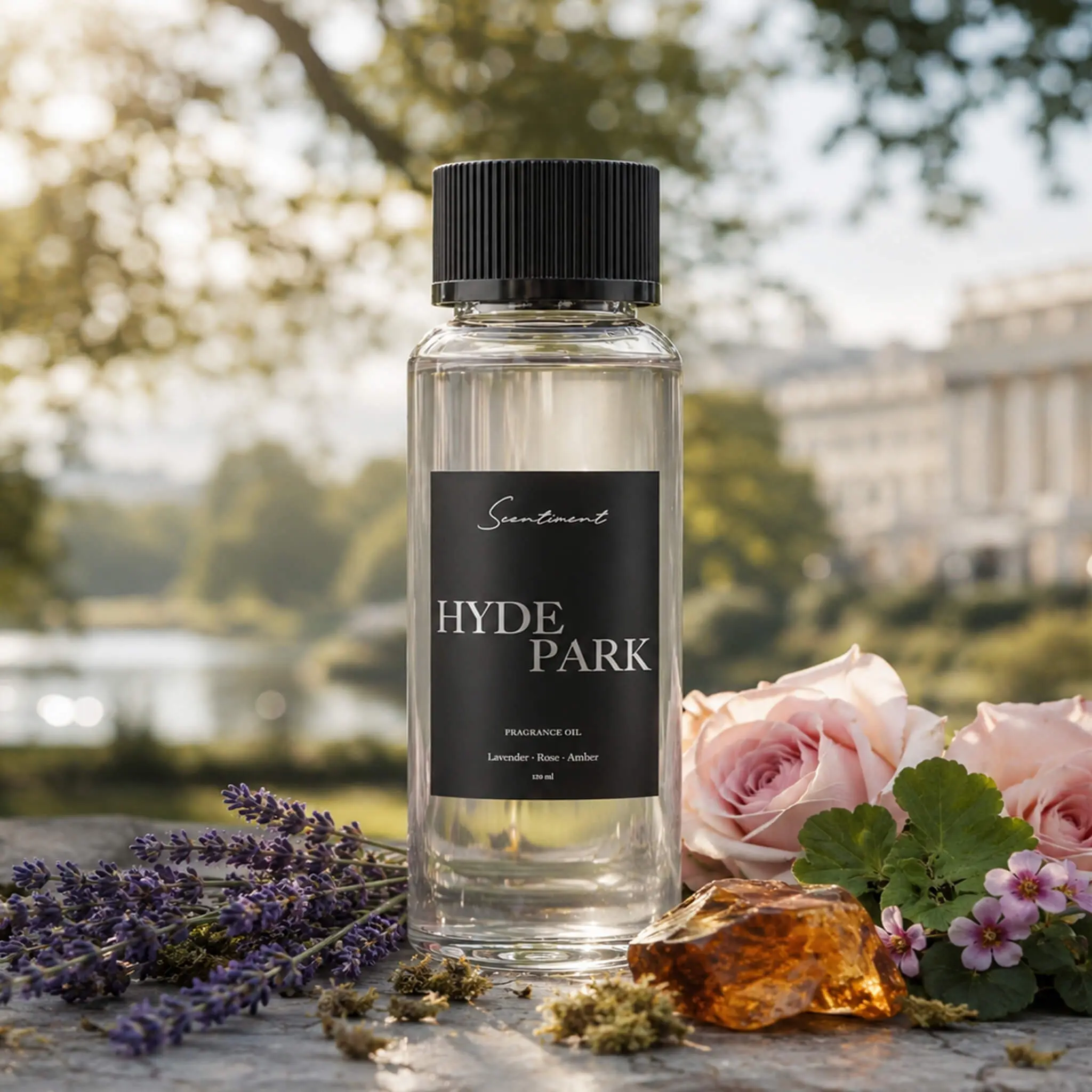 Scentiment Hyde Park Fragrance Oil - Lavender, Marine & Citrus Scented with Rose, Geranium & Spices Notes - Fresh, Elegant Aroma