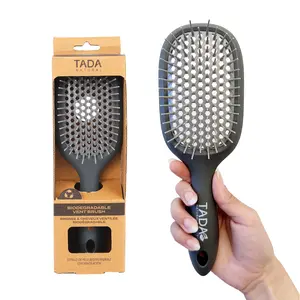TADA Men Hair Brush for Men Women Kids, Detangler Brush for Curly Hair, Detangling Comb (Charcoal)