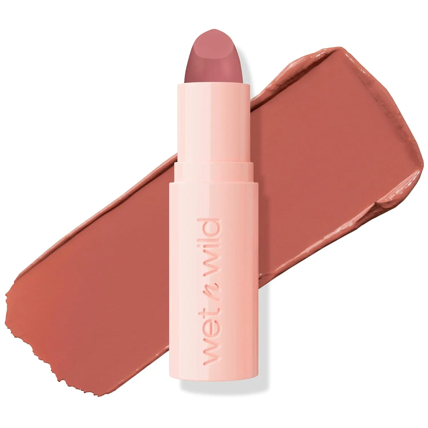 Mega Last Rich Satin Lip Color, Rich Creamy Color with Satin Finish, Infused with Vitamin E & Moisturizing Argan Oil, Lightweight, Silky-Smooth, Vegan & Cruelty-Free - Hush Lil' Beige