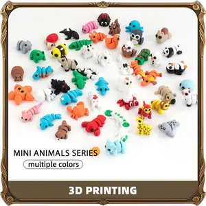 10 Pcs 3D Printed Mini Animal Toys, Toyset, Movable Joints, Cartoon Model Ornaments, Cute Collectible Figurines, Perfect Gift for Kids