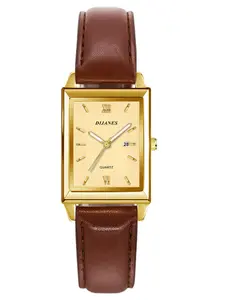 New Casual Leather Men's Watch, Square Quartz Watch, Korean Style Student Watch, Calendar Watch, Men's Wristwatch