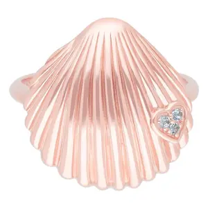 Goddaughters 14K Clad Blue Topaz Love Shell Ring