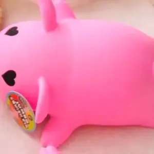 Jumbo squishy pig with heart eyes stress relief toy