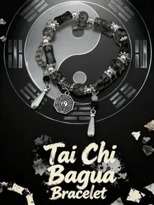 Taiji Bagua Matching Bracelet and Pendant Set - Durable High-Quality Materials, Intricate Details, Dangling Charms, for Work Life Balance, Daily Wear Fashion Costume Jewelry Accessory summerwins,summerwins
