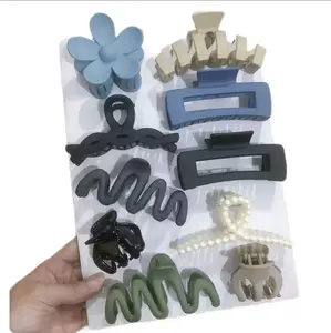 10pcs Non-Slip Hair Claw Set |10 Stylesfor Daily Looks- Matte + Pearl Hair Clips|All-Season Styling Kit