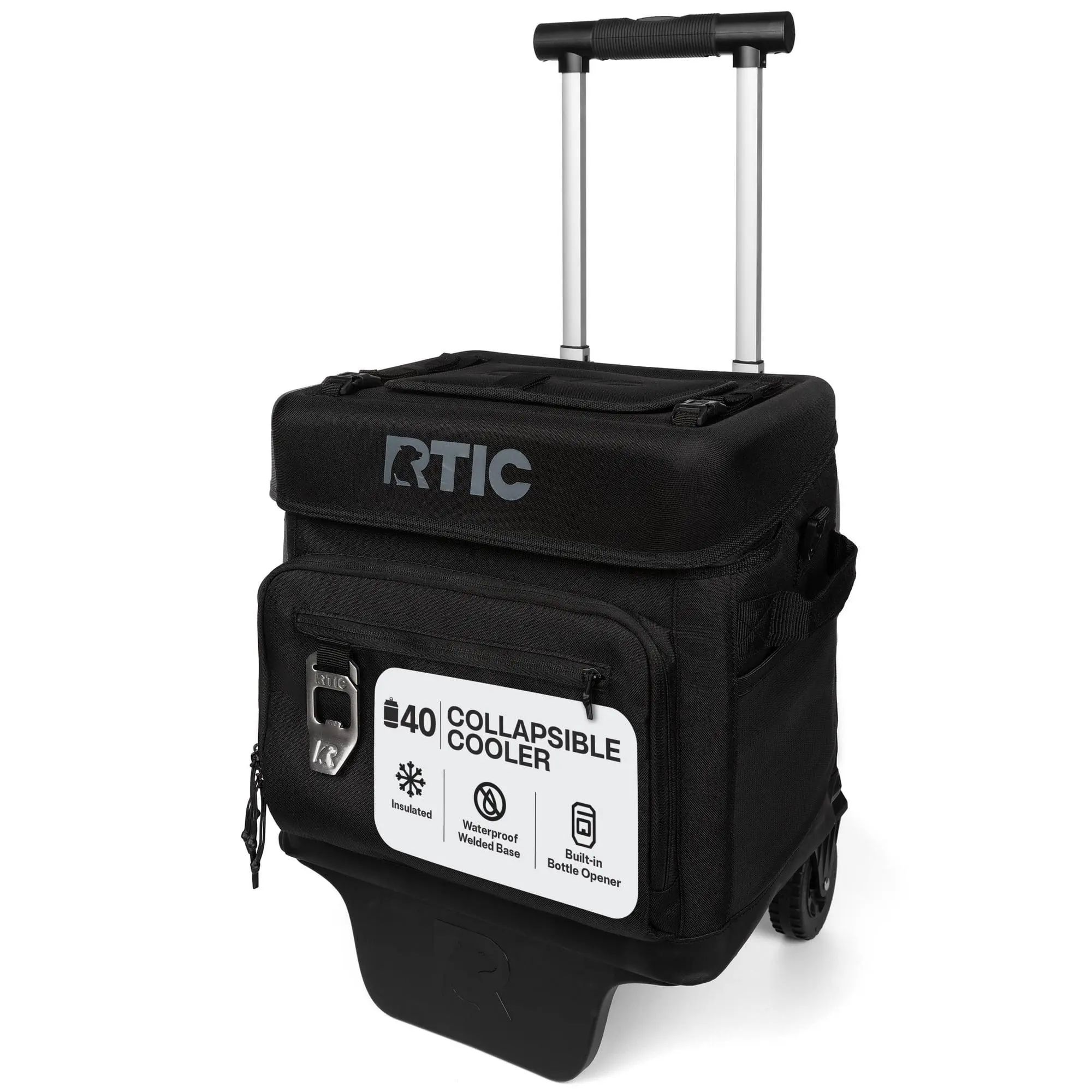 RTIC 40-Can, 21 Qt, Collapsible Wheeled Cooler with Bottle Opener