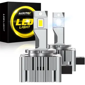 AUXITO Latest D1S D1R LED Headlight Bulbs, 30000Lumens 120W 6000K White 500% Brightness, Xenon HID Replacement Lights, CANbus Ready No Flicker,Plug and Play,Fog Light Bulbs, Pack of 2